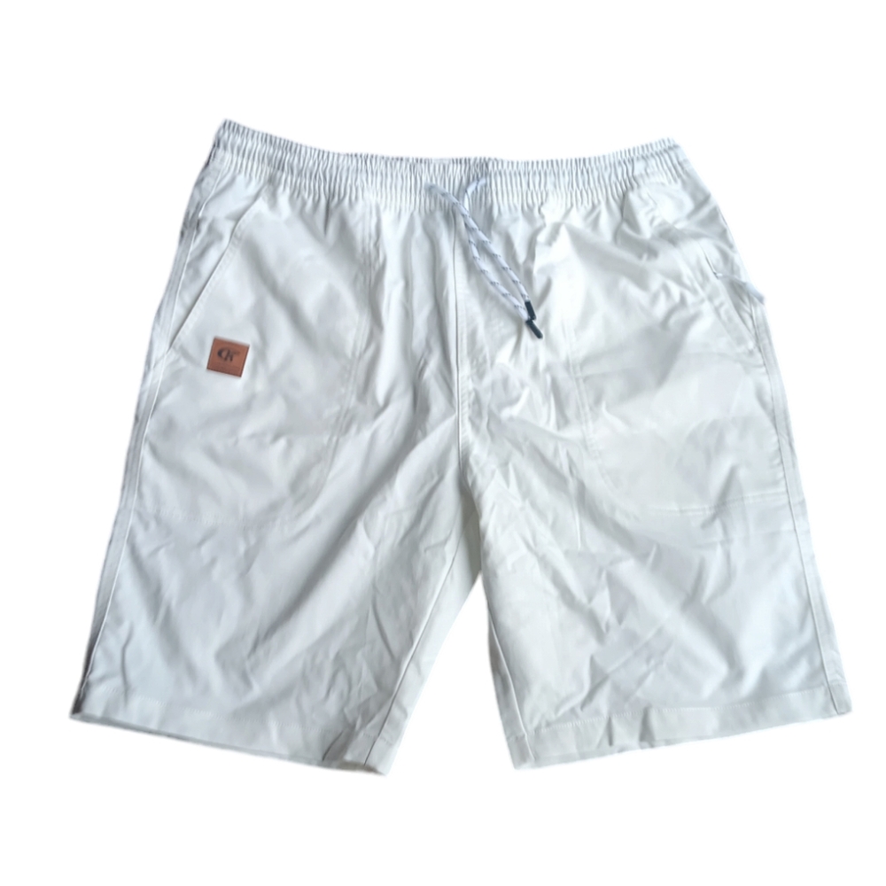 COPY - NWOT MENS WHITE SIDE ZIPPER POCKETS DRAWSTRING SIZE 34 SHORTS.